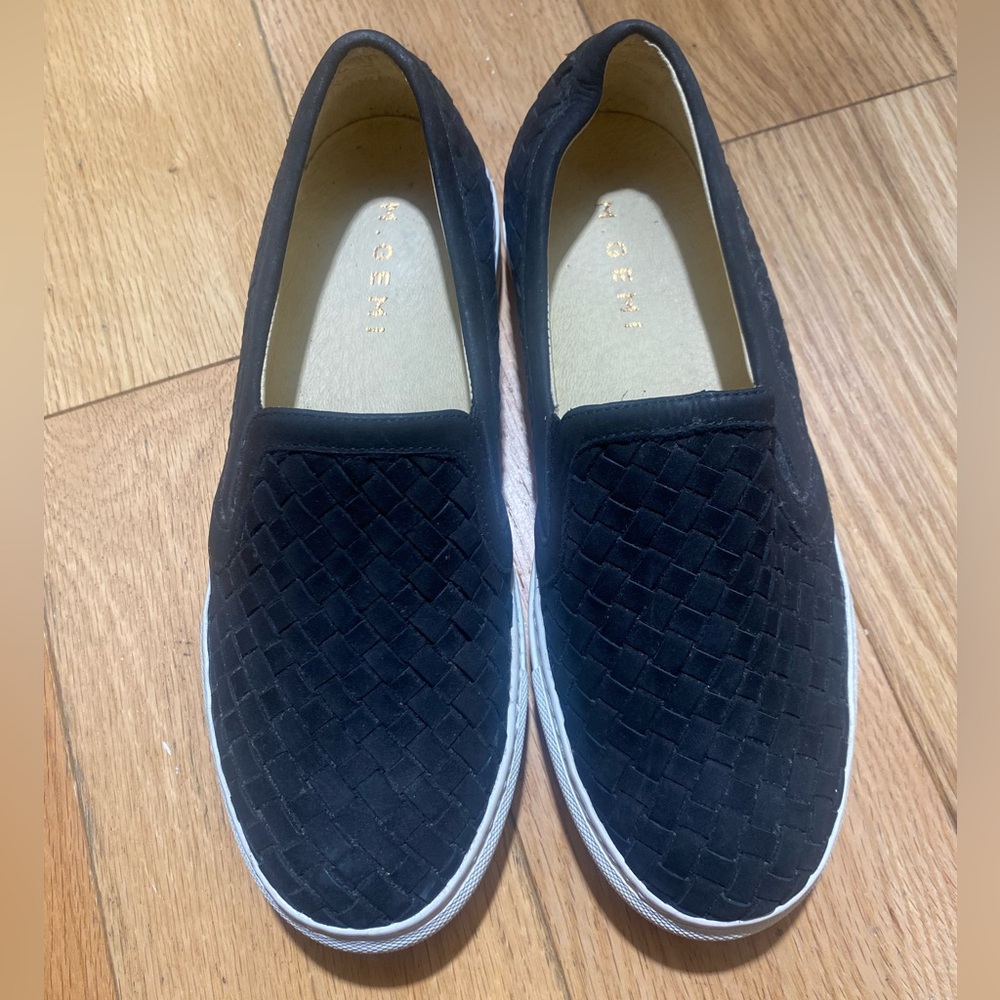 Black Woven Slip-On Sneakers/Espadrilles